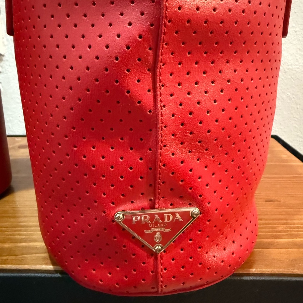 Prada red tote never worn!